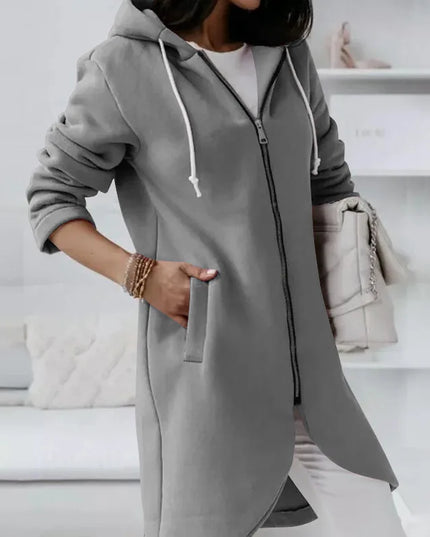 Women Causal Winter Overcoat Female Plus Sizes Hooded Pocket Cap Coat Outerwear Zipper Elegant  Jacket Casco Feminino