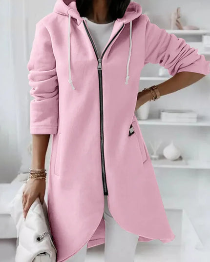 Women Causal Winter Overcoat Female Plus Sizes Hooded Pocket Cap Coat Outerwear Zipper Elegant  Jacket Casco Feminino