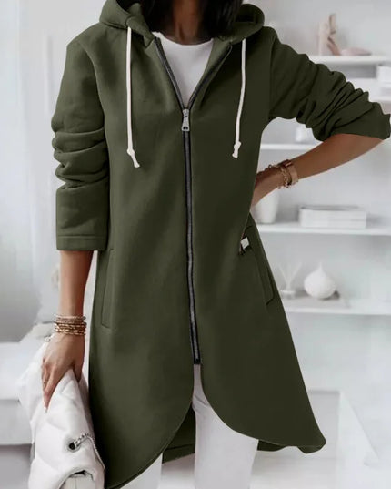 Women Causal Winter Overcoat Female Plus Sizes Hooded Pocket Cap Coat Outerwear Zipper Elegant  Jacket Casco Feminino