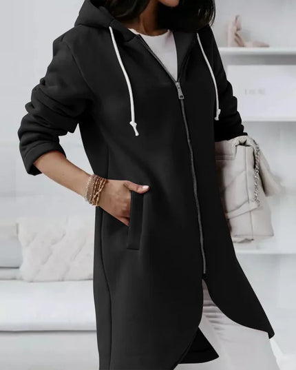 Women Causal Winter Overcoat Female Plus Sizes Hooded Pocket Cap Coat Outerwear Zipper Elegant  Jacket Casco Feminino