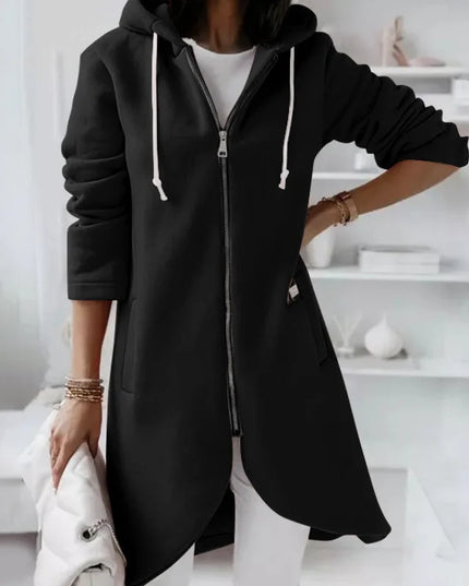 Women Causal Winter Overcoat Female Plus Sizes Hooded Pocket Cap Coat Outerwear Zipper Elegant  Jacket Casco Feminino