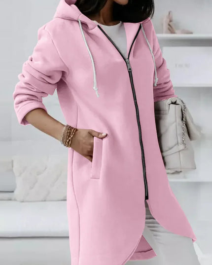 Women Causal Winter Overcoat Female Plus Sizes Hooded Pocket Cap Coat Outerwear Zipper Elegant  Jacket Casco Feminino