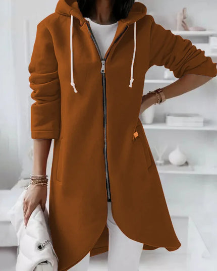 Women Causal Winter Overcoat Female Plus Sizes Hooded Pocket Cap Coat Outerwear Zipper Elegant  Jacket Casco Feminino