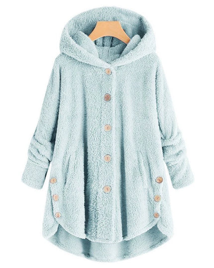 Fashion Trend Autumn and Winter Press-pleated Printed Turn-collar Long-sleeved Shirt Two-piece Furry Coat