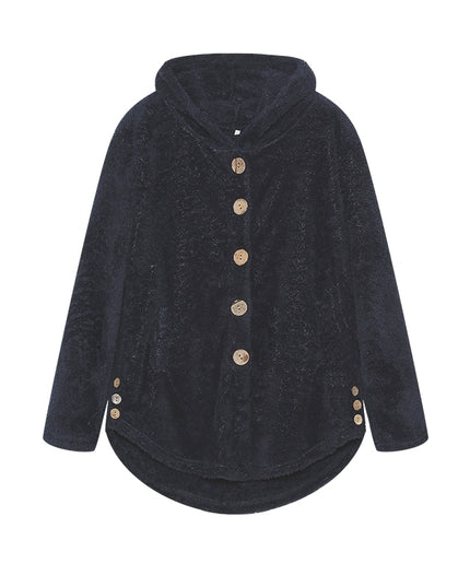 Fashion Trend Autumn and Winter Press-pleated Printed Turn-collar Long-sleeved Shirt Two-piece Furry Coat