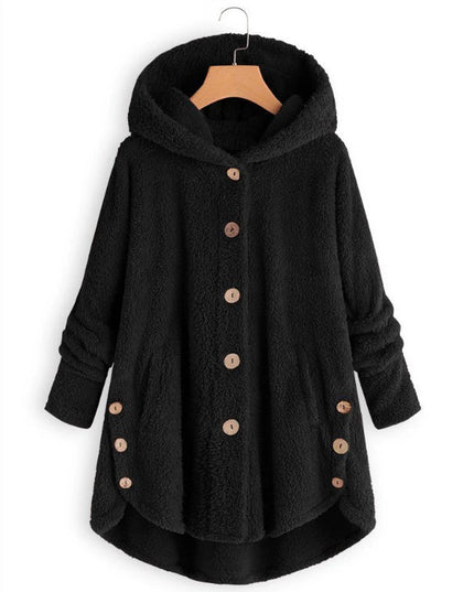 Fashion Trend Autumn and Winter Press-pleated Printed Turn-collar Long-sleeved Shirt Two-piece Furry Coat