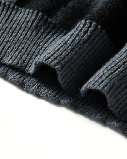New Popular Autumn Winter Irregular Jacquard Pattern Pullover Sweater Casual Round Neck Contrast Color Knitted Men's Pullover