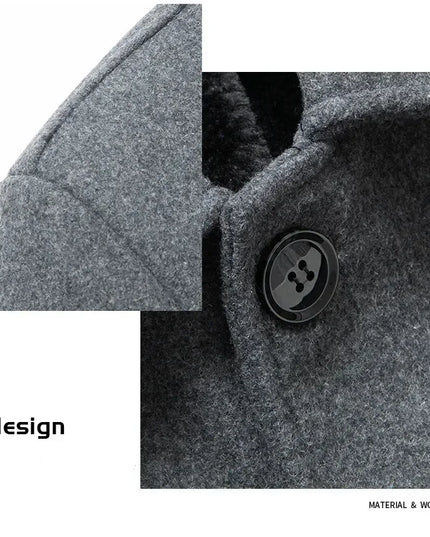 Jackets Business Casual Fleece Liner Woolen Autumn Winter Men Wool Jacket Slim Fit Thick Warm Trench Jackets Mens Brand Outwears