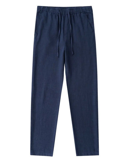 Casual Cotton Linen Chino Pants Men Wide Leg Lightweight Baggy Cotton Sweatpants Male Sport Jogger Straight Work Trousers