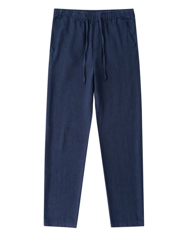 Casual Cotton Linen Chino Pants Men Wide Leg Lightweight Baggy Cotton Sweatpants Male Sport Jogger Straight Work Trousers