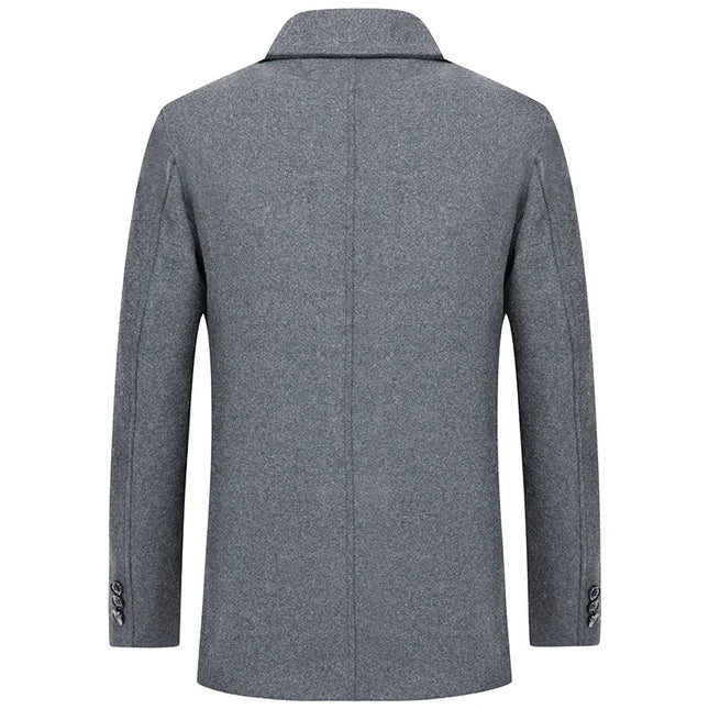Jackets Business Casual Fleece Liner Woolen Autumn Winter Men Wool Jacket Slim Fit Thick Warm Trench Jackets Mens Brand Outwears