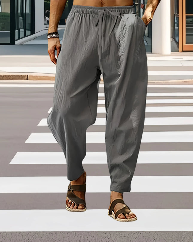 Fashion Mens Linen Wide Pants Korean Trousers Oversize Sports Streetwear Male Spring Yoga Pants Casual Men Clothing Sweatpants