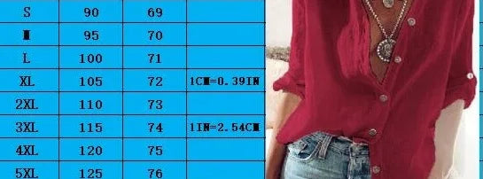 S-5XL Women Loose Blouse Shirts Oversized Female V Neck Long Sleeve Button Beach Sand Holiday Baggy Blouse Tops ARJ-113Y