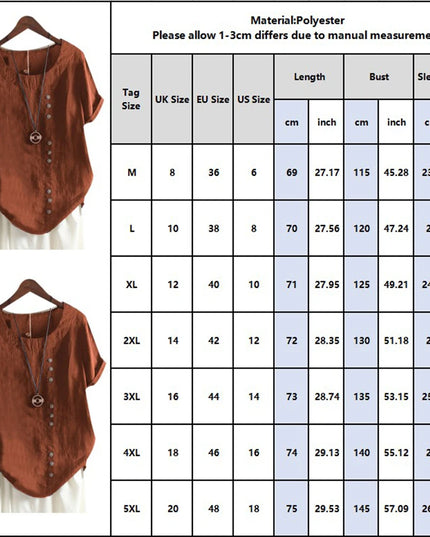 Women's Short Sleeve Cotton Linen Beautiful Tunic Blouse Tops Ladies Casual Basic Shirt Plus Size Clothes  L-5XL Clothing 2023
