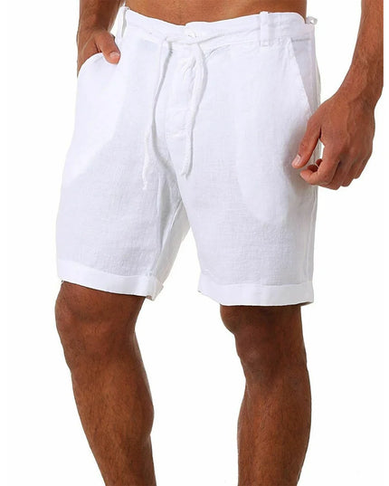 KB New Men's Cotton Linen shorts Pants Male Summer Breathable Solid Color Linen Trousers Fitness Streetwear S-4XL