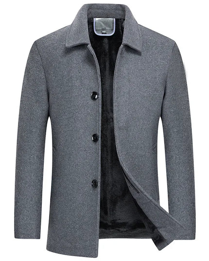 Jackets Business Casual Fleece Liner Woolen Autumn Winter Men Wool Jacket Slim Fit Thick Warm Trench Jackets Mens Brand Outwears