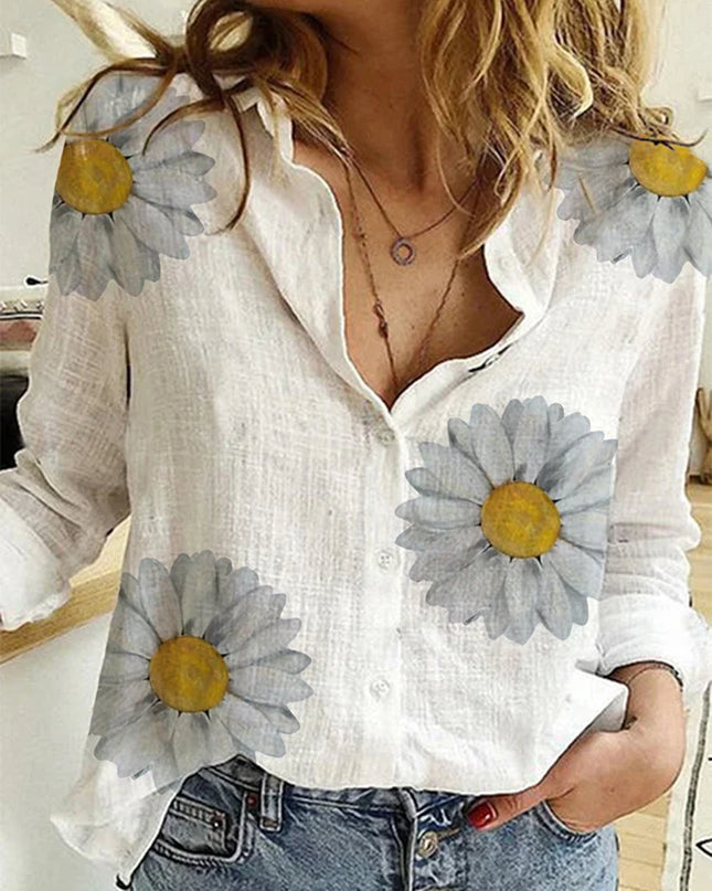 Elegant Cotton Linen Shirts Women Casual Solid Button Lapel Blouses Shirts Autumn Winter Long Sleeve Loose Tops Tunic Blusas