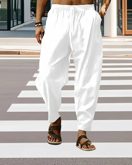 Fashion Mens Linen Wide Pants Korean Trousers Oversize Sports Streetwear Male Spring Yoga Pants Casual Men Clothing Sweatpants