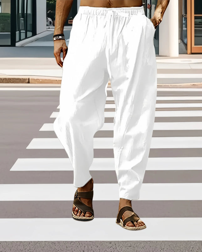 Fashion Mens Linen Wide Pants Korean Trousers Oversize Sports Streetwear Male Spring Yoga Pants Casual Men Clothing Sweatpants