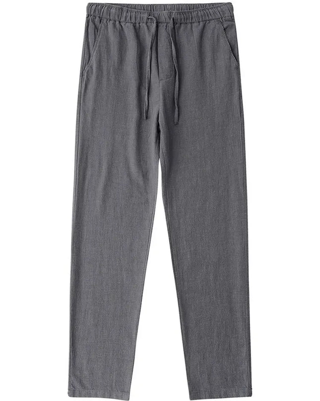 Casual Cotton Linen Chino Pants Men Wide Leg Lightweight Baggy Cotton Sweatpants Male Sport Jogger Straight Work Trousers