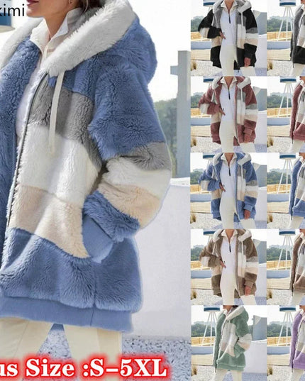 2025 Women's Warm Coats Jackets for Autumn Winter Long Jacket Warm Thick Fleece Faux Fur Coat Plush Teddy Woman Fur Coat Female