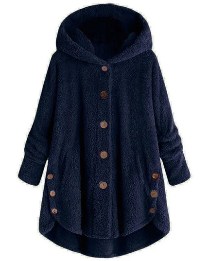 Fashion Trend Autumn and Winter Press-pleated Printed Turn-collar Long-sleeved Shirt Two-piece Furry Coat