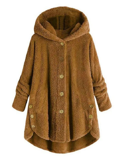 Fashion Trend Autumn and Winter Press-pleated Printed Turn-collar Long-sleeved Shirt Two-piece Furry Coat