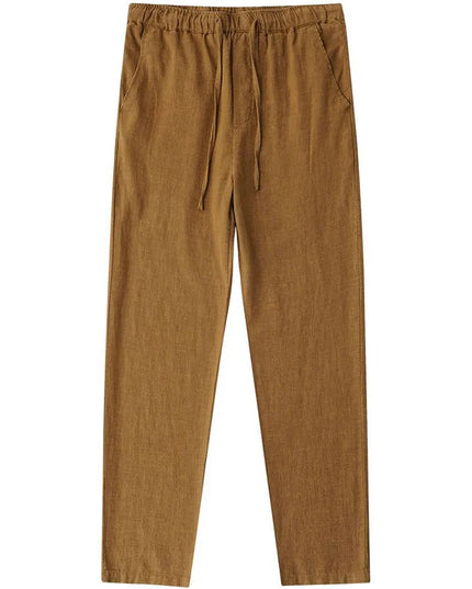 Casual Cotton Linen Chino Pants Men Wide Leg Lightweight Baggy Cotton Sweatpants Male Sport Jogger Straight Work Trousers