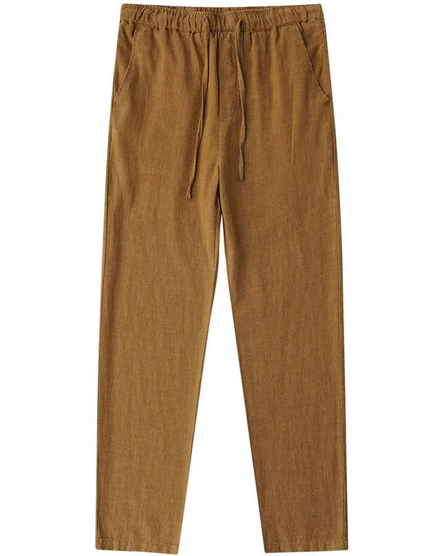 Casual Cotton Linen Chino Pants Men Wide Leg Lightweight Baggy Cotton Sweatpants Male Sport Jogger Straight Work Trousers