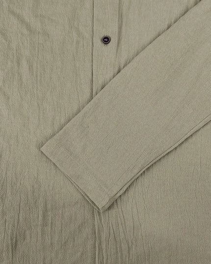 Summer Men's Cotton Linen Shirt Solid Streetwear Long Sleeve Hoodie Clothing For Men Button Tops Casual Loose Men Hooded Shirt