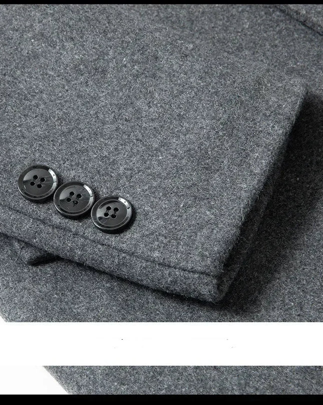 Jackets Business Casual Fleece Liner Woolen Autumn Winter Men Wool Jacket Slim Fit Thick Warm Trench Jackets Mens Brand Outwears
