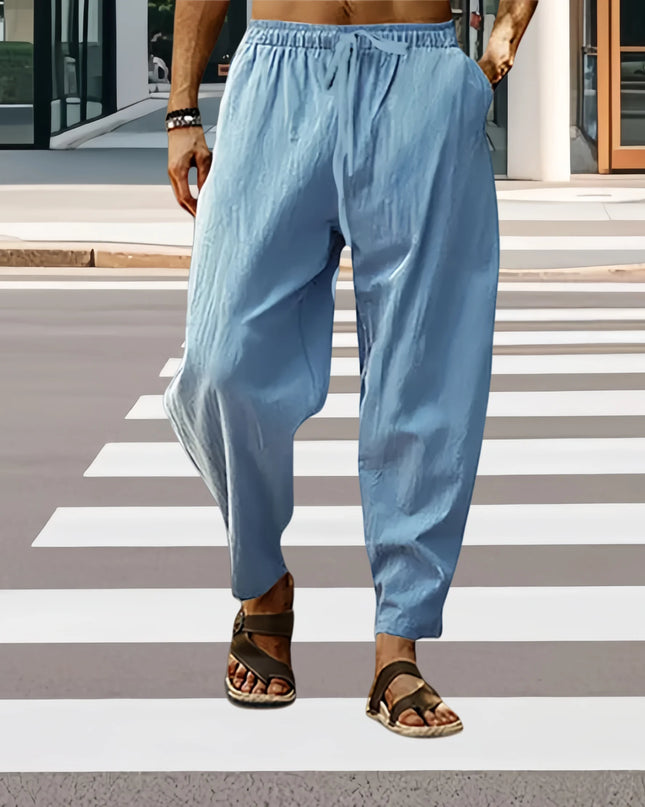 Fashion Mens Linen Wide Pants Korean Trousers Oversize Sports Streetwear Male Spring Yoga Pants Casual Men Clothing Sweatpants