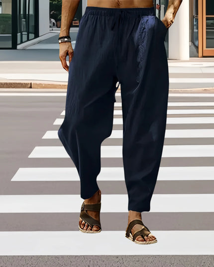 Fashion Mens Linen Wide Pants Korean Trousers Oversize Sports Streetwear Male Spring Yoga Pants Casual Men Clothing Sweatpants