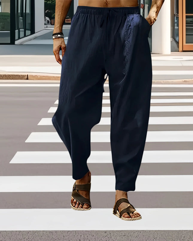 Fashion Mens Linen Wide Pants Korean Trousers Oversize Sports Streetwear Male Spring Yoga Pants Casual Men Clothing Sweatpants