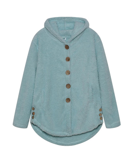 Fashion Trend Autumn and Winter Press-pleated Printed Turn-collar Long-sleeved Shirt Two-piece Furry Coat