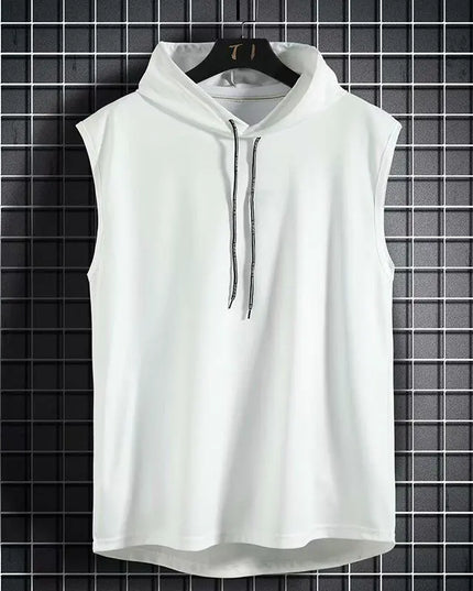 Summer Gym Tank Top Men Hooded Sleeveless Shirt Bodybuilding Top Fashion Hip Pop Vest Sweatshirt Fitness Singlets Man Clothing