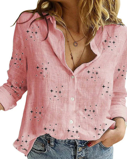 Elegant Cotton Linen Shirts Women Casual Solid Button Lapel Blouses Shirts Autumn Winter Long Sleeve Loose Tops Tunic Blusas