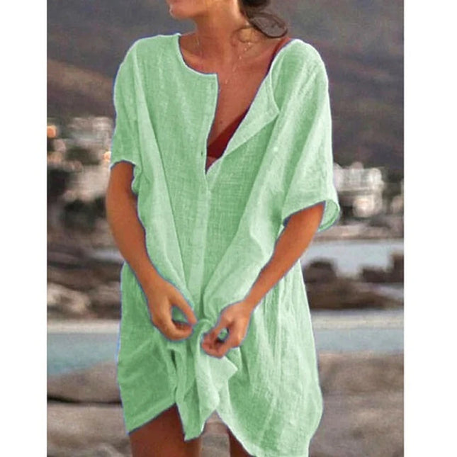 Cotton Women's Vintage Sexy Dress White Oversize Casual Beach Mini Dresses 2023 Summer Maxi Dress Robe De Soirée Orange Vestidos