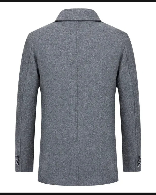 Jackets Business Casual Fleece Liner Woolen Autumn Winter Men Wool Jacket Slim Fit Thick Warm Trench Jackets Mens Brand Outwears
