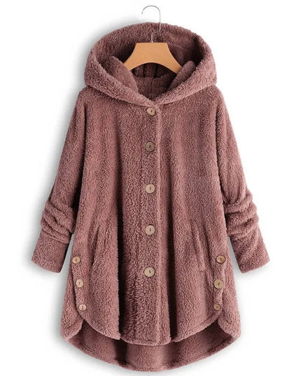 Fashion Trend Autumn and Winter Press-pleated Printed Turn-collar Long-sleeved Shirt Two-piece Furry Coat