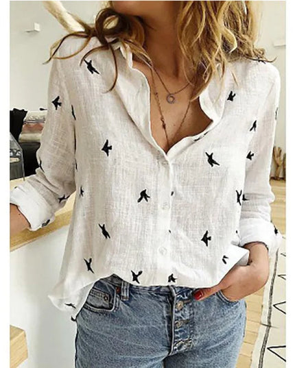 Elegant Cotton Linen Shirts Women Casual Solid Button Lapel Blouses Shirts Autumn Winter Long Sleeve Loose Tops Tunic Blusas