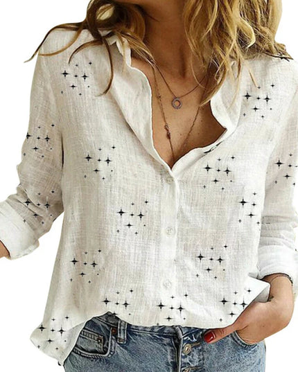 Elegant Cotton Linen Shirts Women Casual Solid Button Lapel Blouses Shirts Autumn Winter Long Sleeve Loose Tops Tunic Blusas