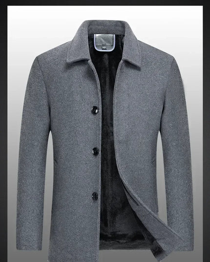 Jackets Business Casual Fleece Liner Woolen Autumn Winter Men Wool Jacket Slim Fit Thick Warm Trench Jackets Mens Brand Outwears