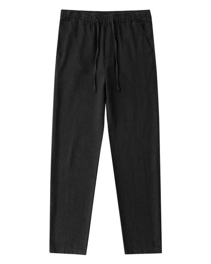 Casual Cotton Linen Chino Pants Men Wide Leg Lightweight Baggy Cotton Sweatpants Male Sport Jogger Straight Work Trousers