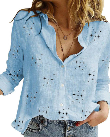 Elegant Cotton Linen Shirts Women Casual Solid Button Lapel Blouses Shirts Autumn Winter Long Sleeve Loose Tops Tunic Blusas