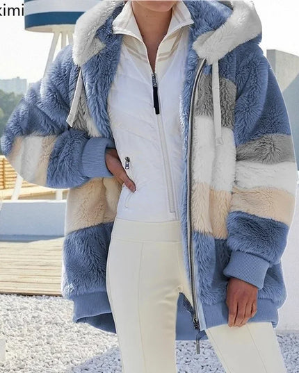 2025 Women's Warm Coats Jackets for Autumn Winter Long Jacket Warm Thick Fleece Faux Fur Coat Plush Teddy Woman Fur Coat Female