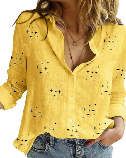 Elegant Cotton Linen Shirts Women Casual Solid Button Lapel Blouses Shirts Autumn Winter Long Sleeve Loose Tops Tunic Blusas