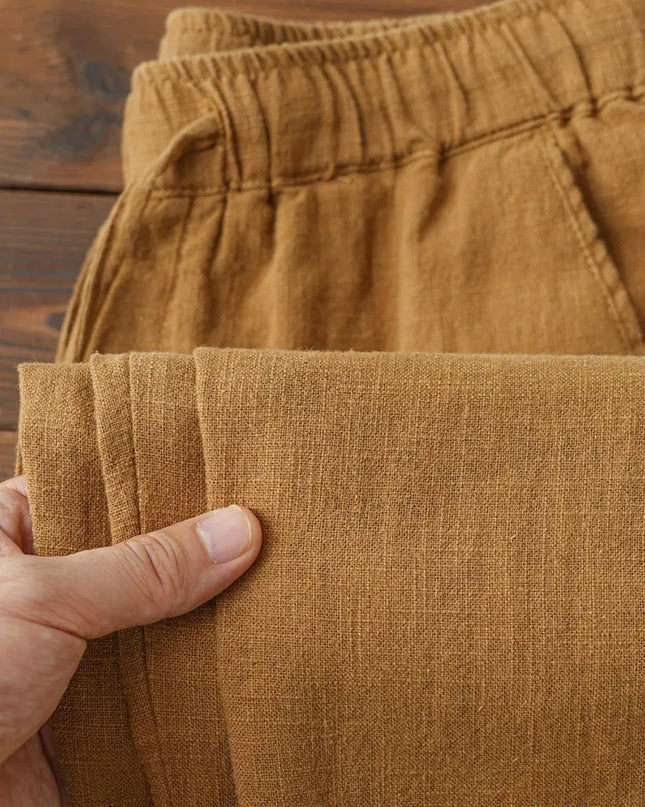 Casual Cotton Linen Chino Pants Men Wide Leg Lightweight Baggy Cotton Sweatpants Male Sport Jogger Straight Work Trousers