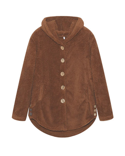 Fashion Trend Autumn and Winter Press-pleated Printed Turn-collar Long-sleeved Shirt Two-piece Furry Coat