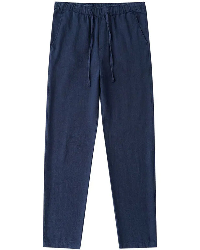 Casual Cotton Linen Chino Pants Men Wide Leg Lightweight Baggy Cotton Sweatpants Male Sport Jogger Straight Work Trousers